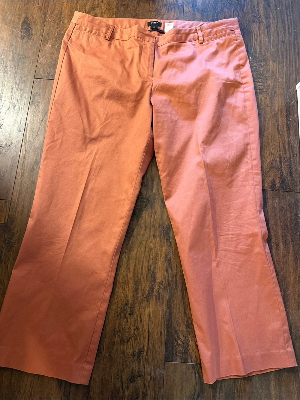 J Crew Salmon Colored City Fit Cropped Stretch Cotton Twill Pant Size 14